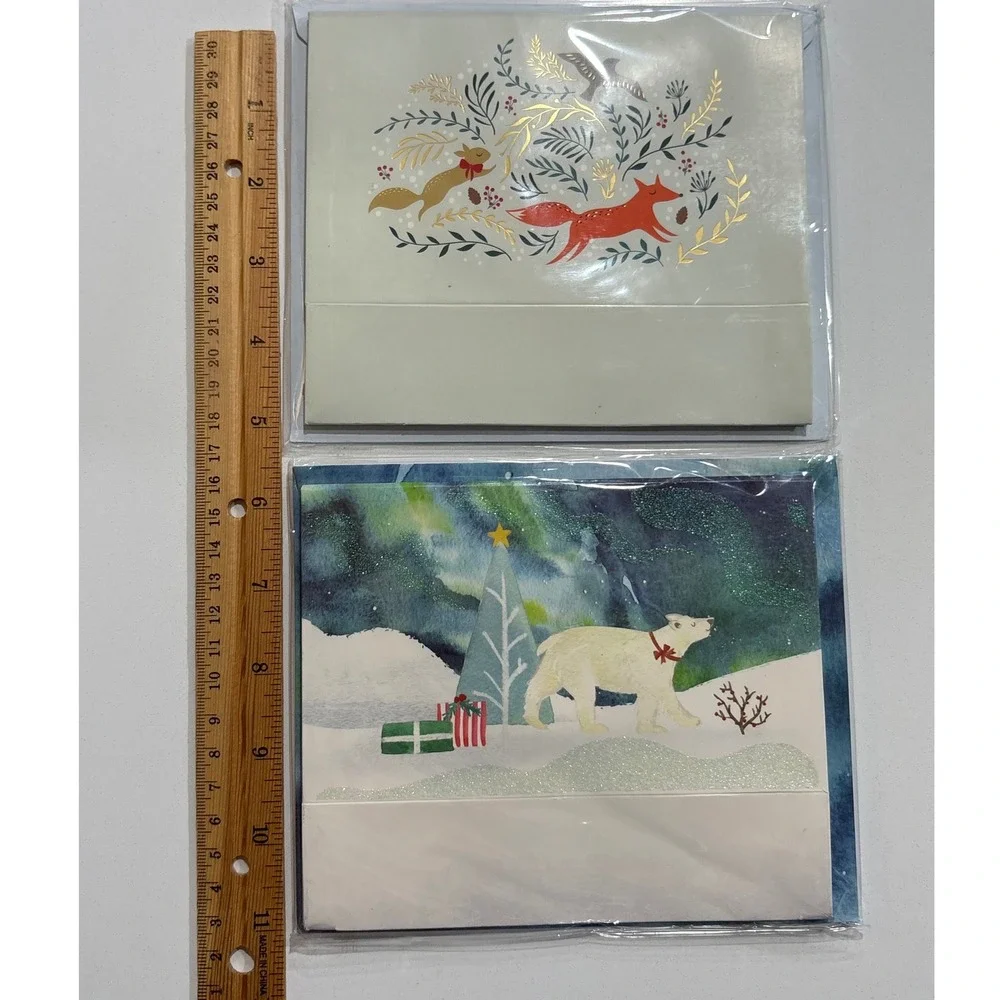2 Christmas Delighted Shadowbox Cards Up With Paper Light‎ Up Pop Up Greeting